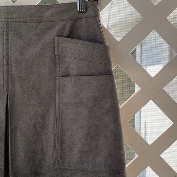 BCBGMaxAzria Faux Suede Utility Mini Skirt - Picture 6 of 11